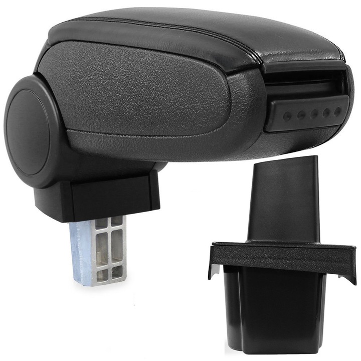 Cotiera pentru Skoda Octavia 2 (02.2004-06.2013 ), marca AVR®, negru, capac piele ecologica cu cusatura neagra