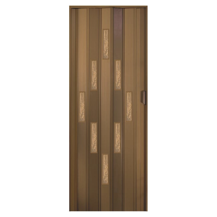 Врата, Сгъваема, PVC, Орех, 100х203см, 8 прозореца