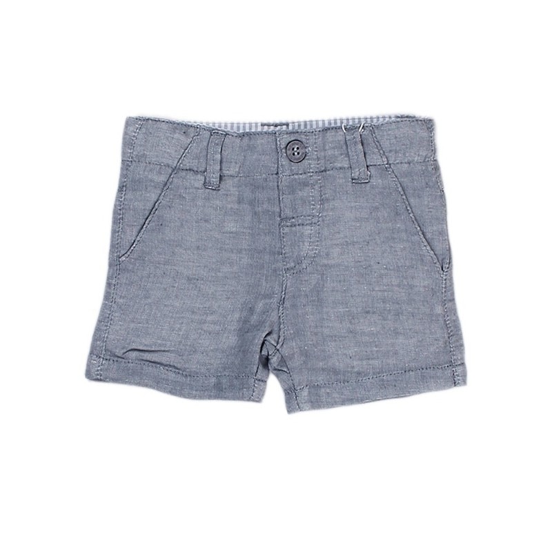 Pantaloni scurti copii din in gri, New Ness, 6 luni