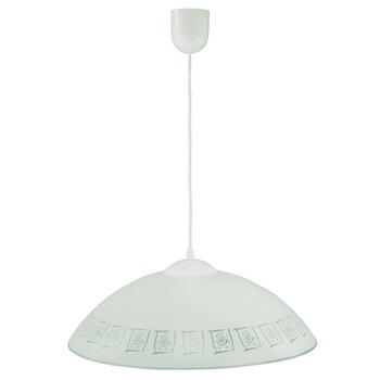 Pendul Hanging din sticla/PVC 1x60W, Lampex, Alb/Gri Pendul Hanging din sticla/PVC 1x60W, Lampex, Alb/Gri