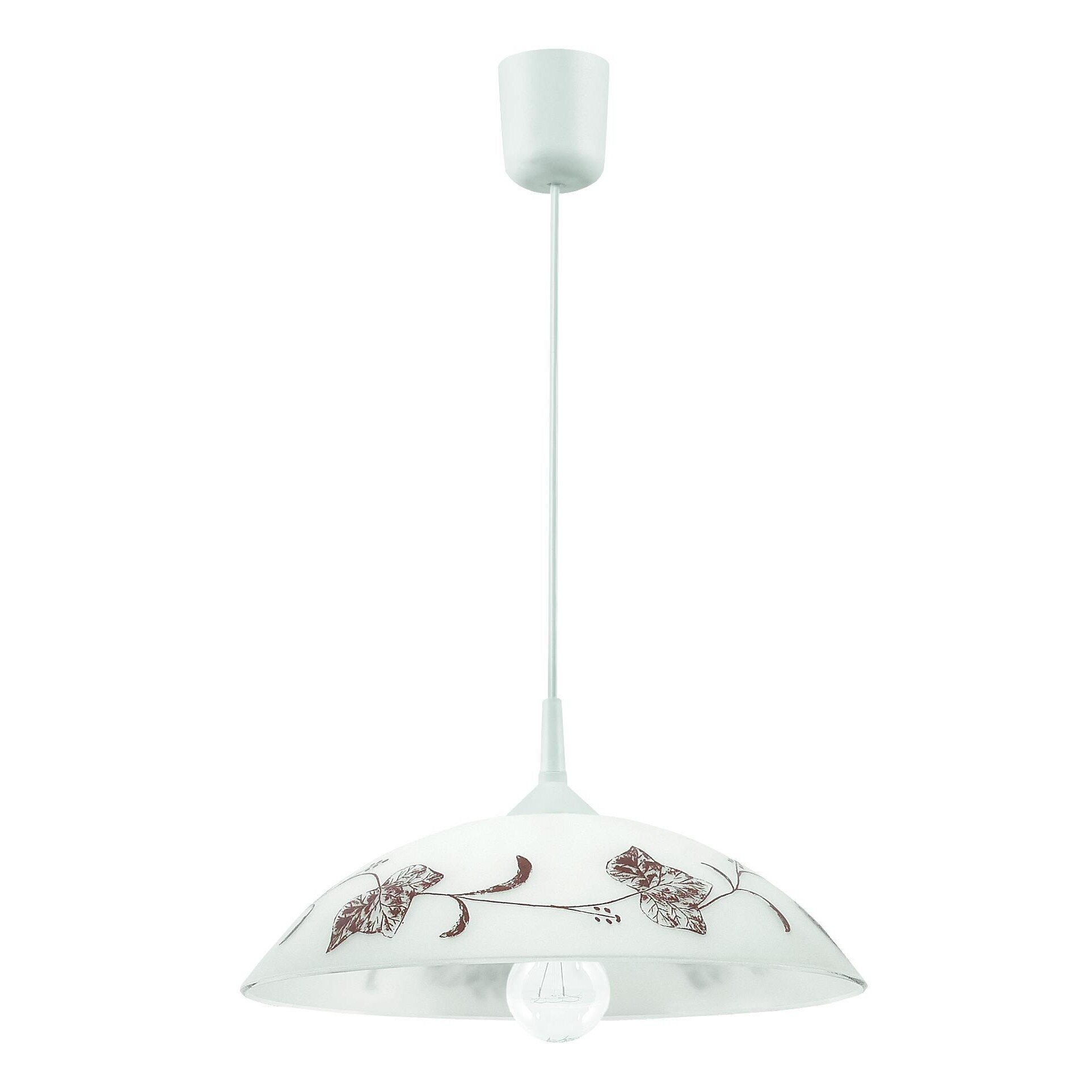 Pendul din sticla/PVC 1x60W, Lampex, Alb/Maro