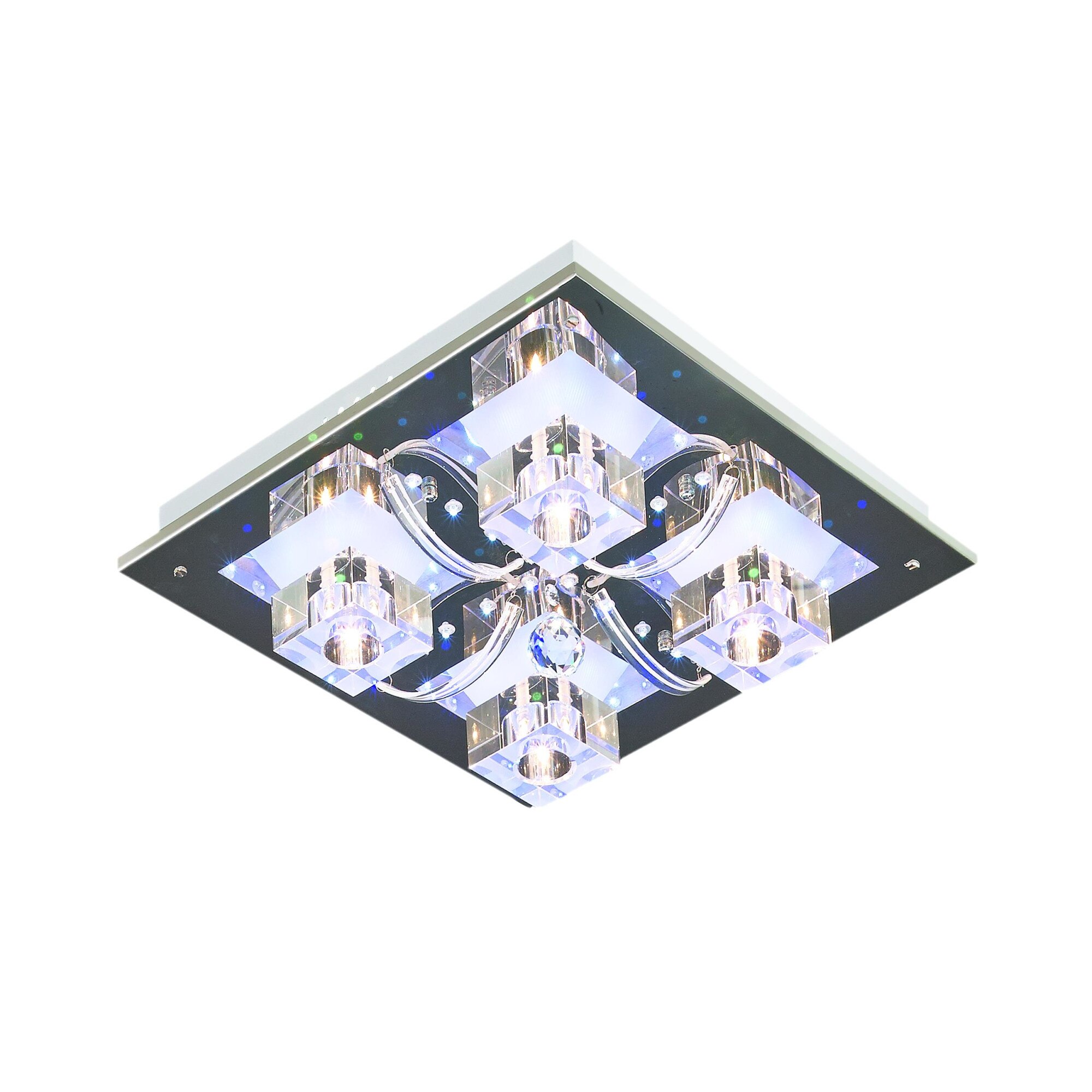 Plafoniera Lampex, Atlanta, Metal/Sticla, Argintiu