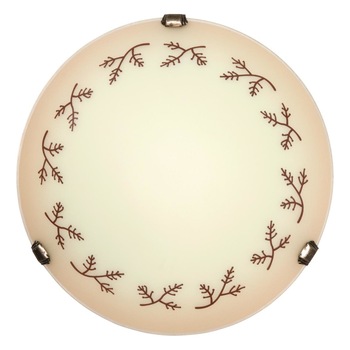 Plafoniera P1 Hague din sticla/metal 1×60W, Lampex, Bej Plafoniera P1 Hague din sticla/metal 1×60W, Lampex, Bej