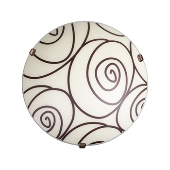 Plafoniera Helix P1 din sticla/metal 1×60W, Lampex, Bej/Negru Plafoniera Helix P1 din sticla/metal 1×60W, Lampex, Bej/Negru