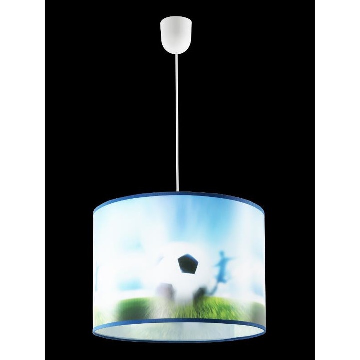 Pendul Lampex World Cup B, 60W, E27, PVC, Alb/Albastru/Verde
