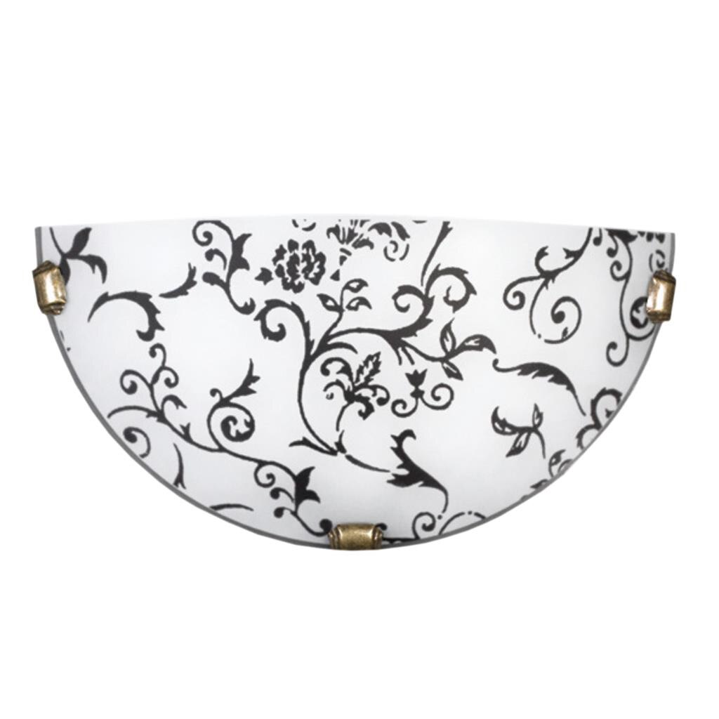 Aplica Rossa din sticla/metal 1x60W, Lampex, Alb/Negru