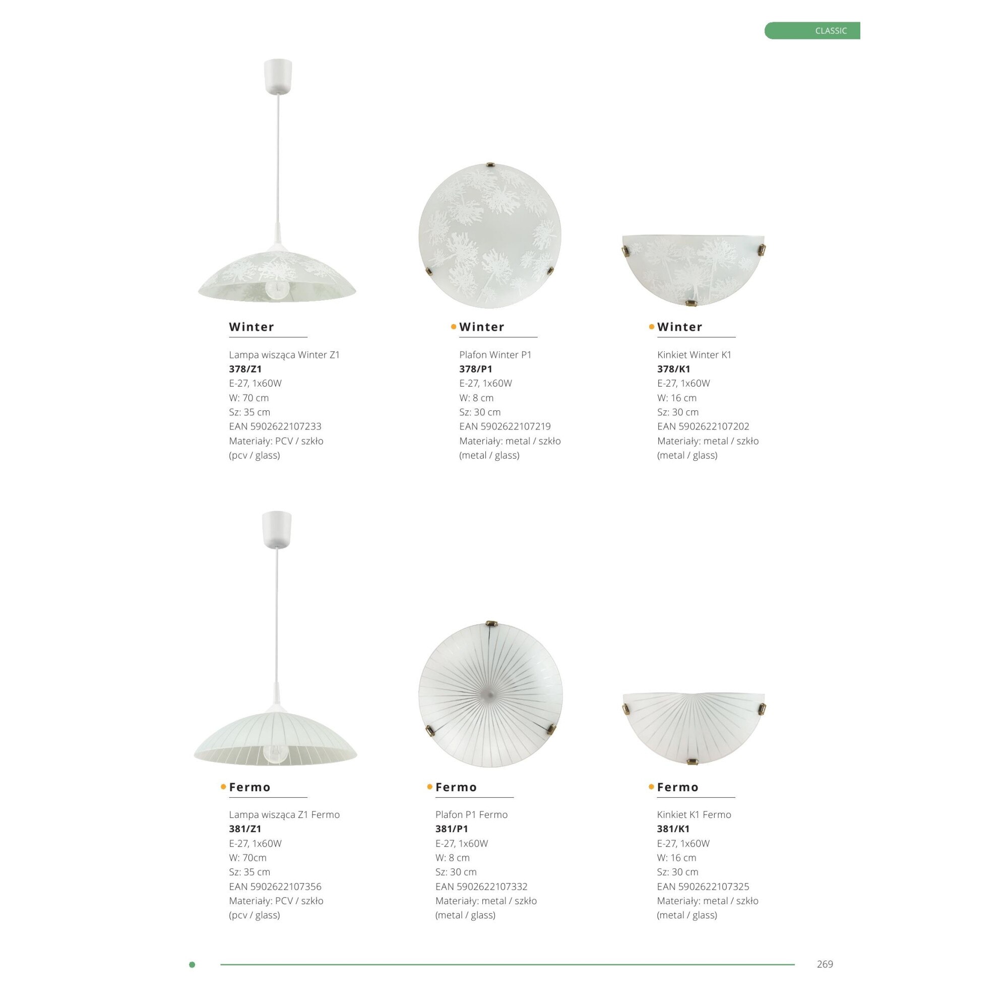 Pendul Lampex Winter Z1 din sticla si PVC, Alb/Gri