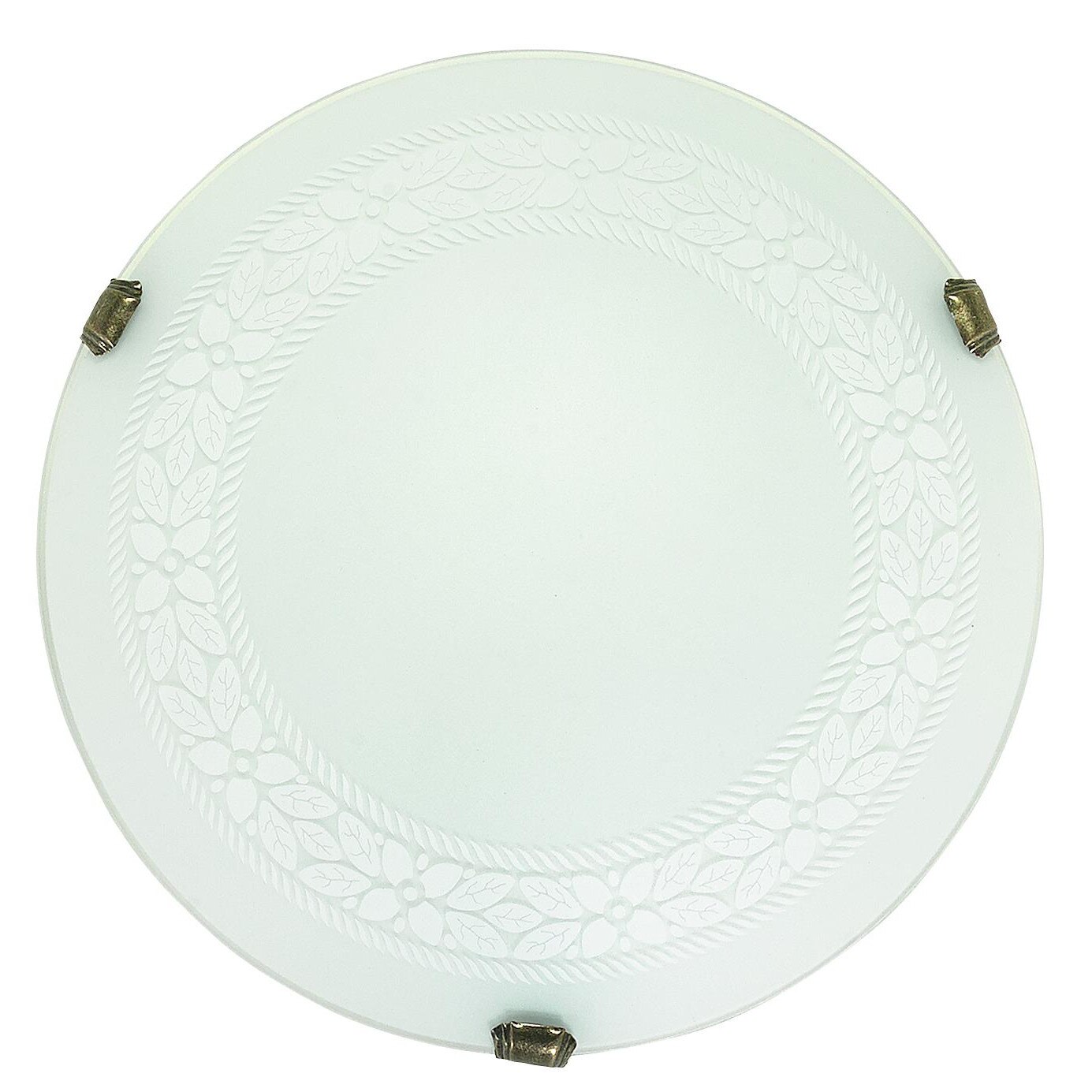 Plafoniera Madrid din sticla/metal 1x60W, Lampex, Alb/Gri