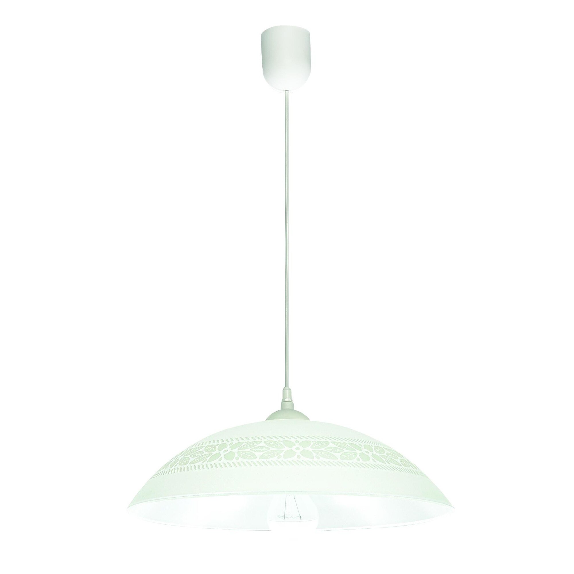 Pendul Hanging din sticla/PVC 1x60W, Lampex, Alb