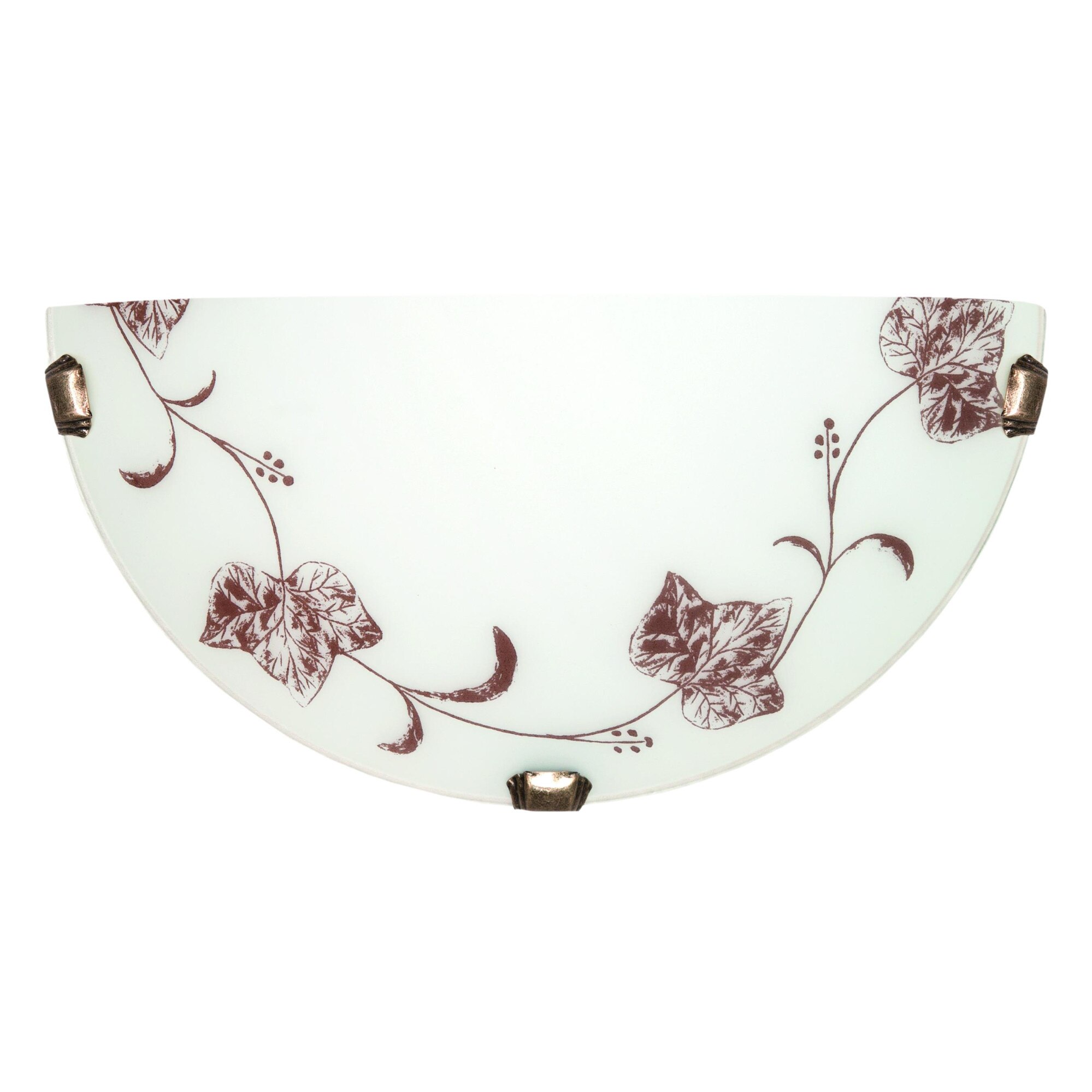 Aplica Ottawa din sticla/metal 1x60W, Lampex, Alb/Maro