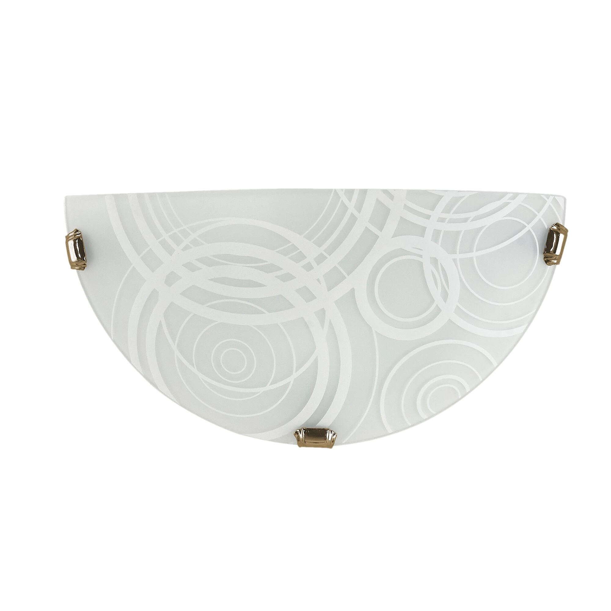 Aplica Lampex K1 Aplis din sticla si metal, Alb/Gri