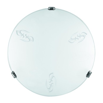 Plafon Lampex P1 Tokyo Eco din sticla si metal, Alb/Argintiu Plafon Lampex P1 Tokyo Eco din sticla si metal, Alb/Argintiu