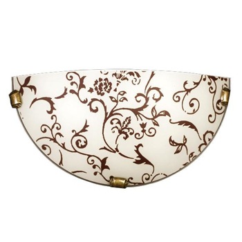 Aplica Lampex Rossa Ecri K1 din sticla si metal, Ecru/Maro Aplica Lampex Rossa Ecri K1 din sticla si metal, Ecru/Maro