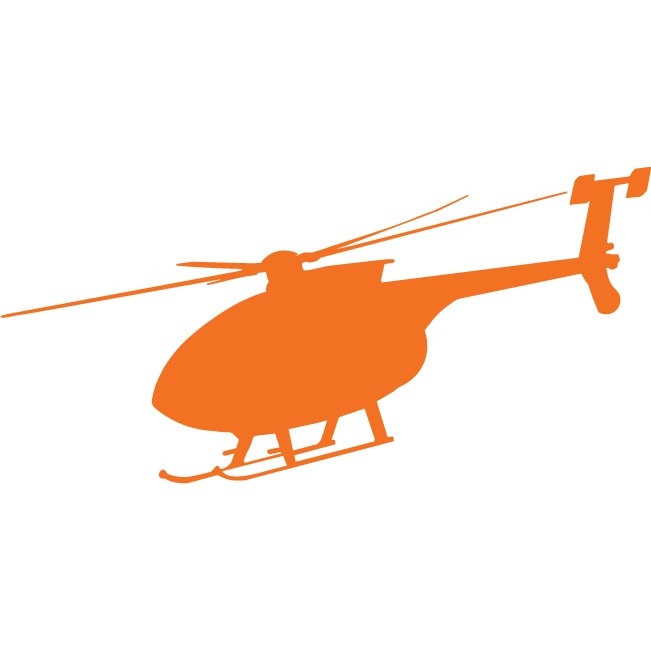 Elicopter - Sticker Decorativ - Portocaliu - 160 x 78 cm
