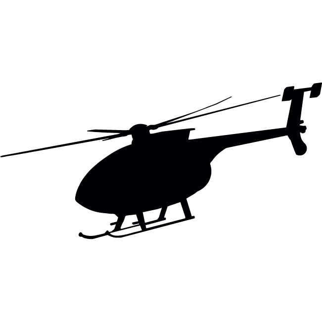 Elicopter - Sticker Decorativ - Negru - 120 x 59 cm
