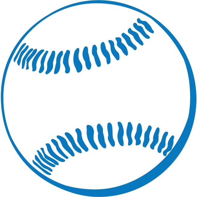 Minge baseball - Sticker Decorativ - Albastru - 110 x 110 cm