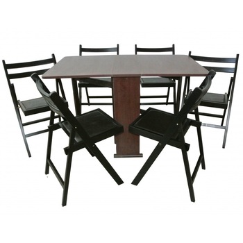 Set masa pliabila PRACTIC 6 scaune, wenge Set masa pliabila PRACTIC 6 scaune, wenge