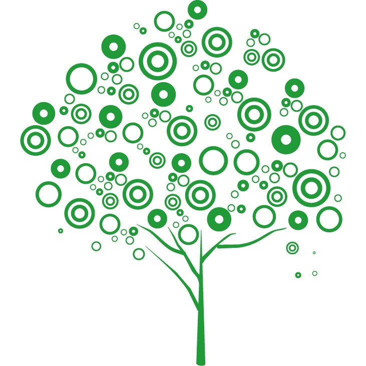 Bubble Tree - Sticker Decorativ - Verde - 110 x 122 cm
