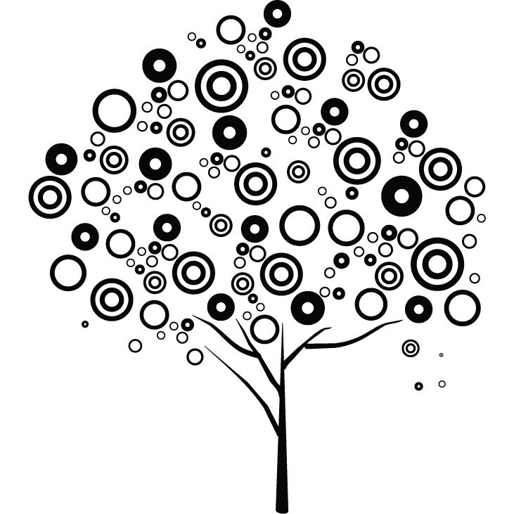 Bubble Tree - Sticker Decorativ - Negru - 110 x 122 cm