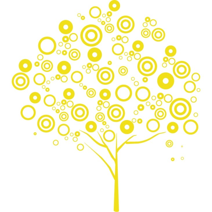 Bubble Tree - Sticker Decorativ - Lemon - 83 x 92 cm