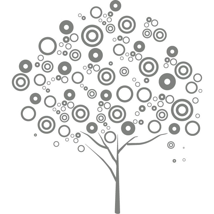 Bubble Tree - Sticker Decorativ - Gri Metal - 110 x 122 cm