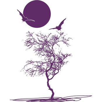 Luna si liliac - Sticker Decorativ - Indigo - 83 x 103 cm Luna si liliac - Sticker Decorativ - Indigo - 83 x 103 cm