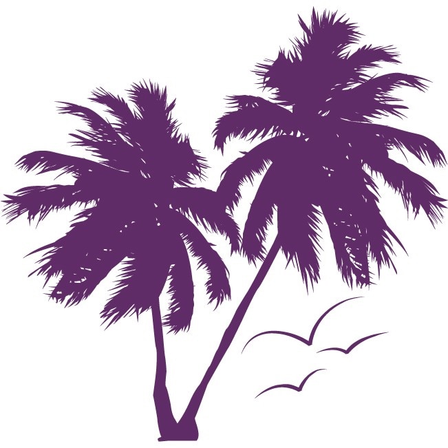 Palm Tree - Sticker Decorativ - Indigo - 110 x 107 cm