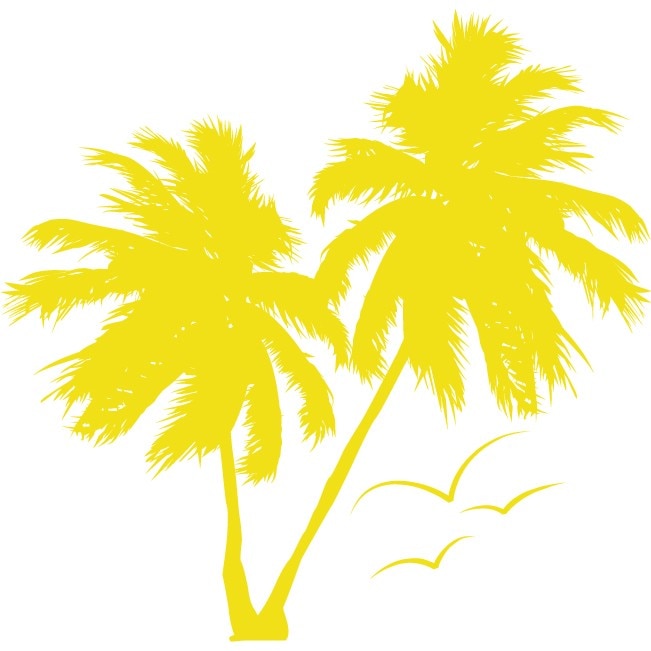 Palm Tree - Sticker Decorativ - Lemon - 110 x 107 cm