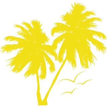 Palm Tree - Sticker Decorativ - Lemon - 110 x 107 cm Palm Tree - Sticker Decorativ - Lemon - 110 x 107 cm