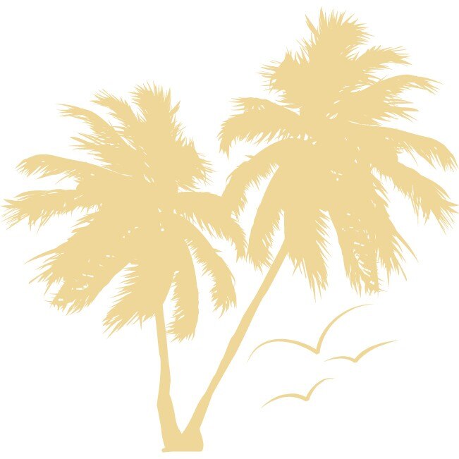 Palm Tree - Sticker Decorativ - Bej - 110 x 107 cm