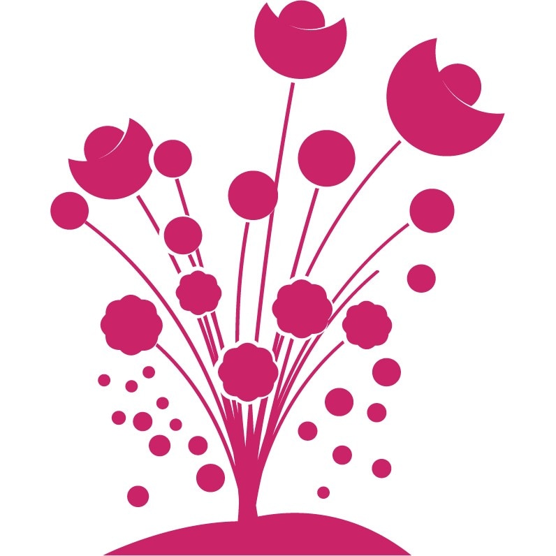 Buchet Lalele - Sticker Decorativ - Magenta - 110 x 90 cm