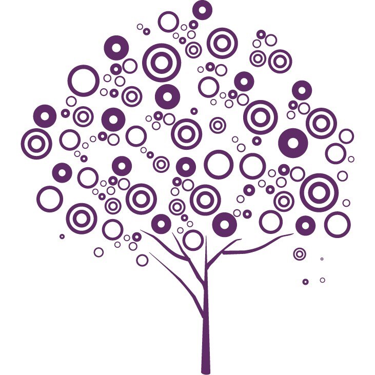 Bubble Tree - Sticker Decorativ - Indigo - 110 x 122 cm