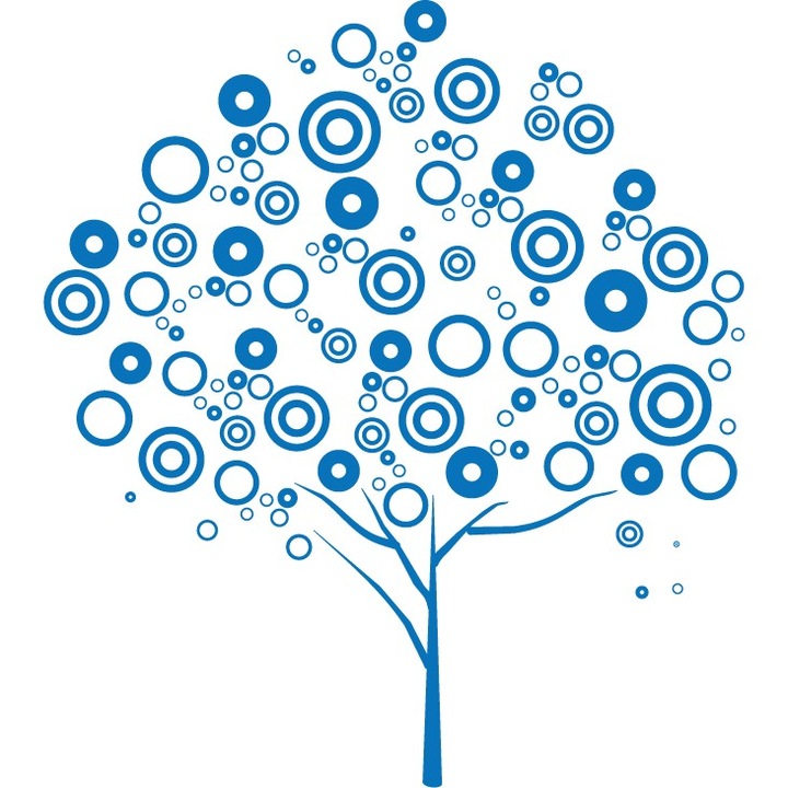 Bubble Tree - Sticker Decorativ - Albastru - 110 x 122 cm