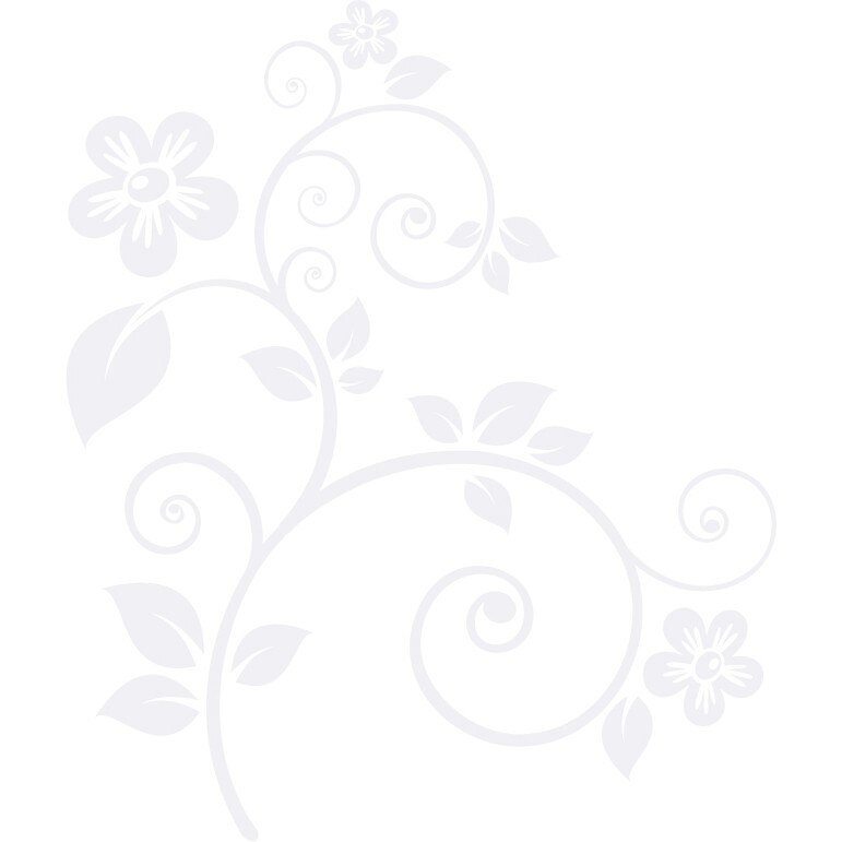 Frunze si flori - Sticker Decorativ - Alb polar - 83 x 98 cm