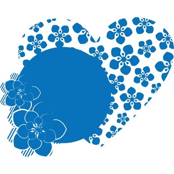 The flower of love - Sticker Decorativ - Albastru - 83 x 66 cm The flower of love - Sticker Decorativ - Albastru - 83 x 66 cm
