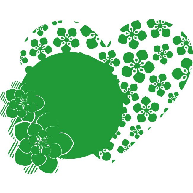 The flower of love - Sticker Decorativ - Verde - 110 x 88 cm