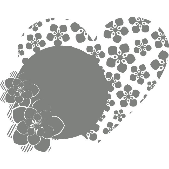 The flower of love - Sticker Decorativ - Gri Metal - 83 x 66 cm