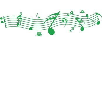Note muzicale - Sticker Decorativ - Verde - 120 x 30 cm Note muzicale - Sticker Decorativ - Verde - 120 x 30 cm