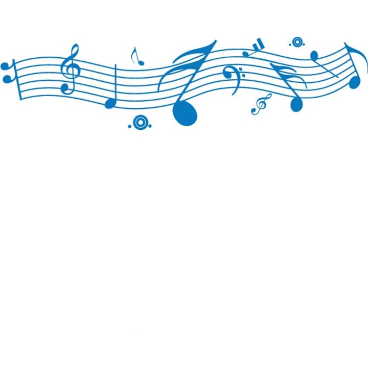 Note muzicale - Sticker Decorativ - Albastru - 160 x 40 cm