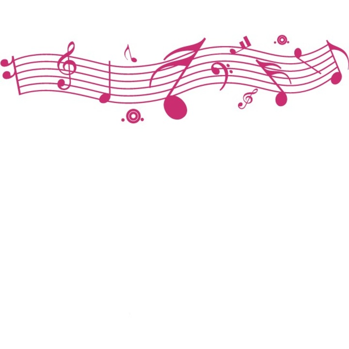 Note muzicale - Sticker Decorativ - Magenta - 120 x 30 cm