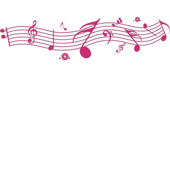 Note muzicale - Sticker Decorativ - Magenta - 120 x 30 cm Note muzicale - Sticker Decorativ - Magenta - 120 x 30 cm