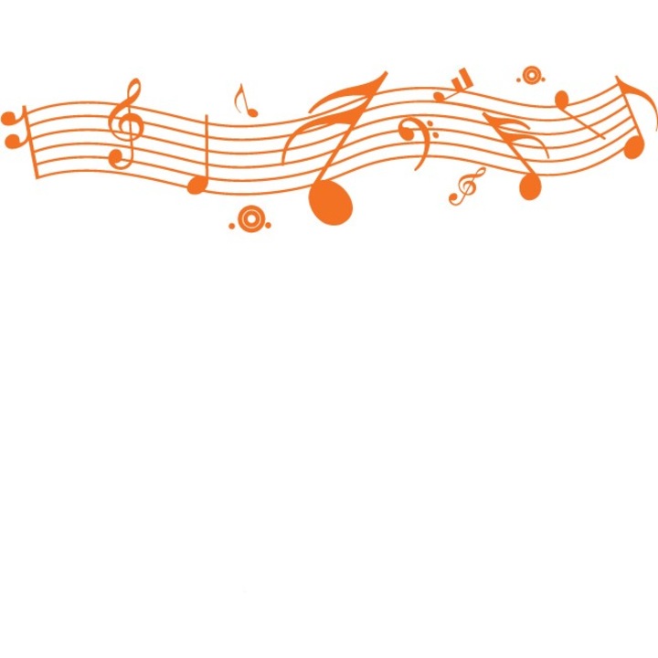 Note muzicale - Sticker Decorativ - Portocaliu - 160 x 40 cm