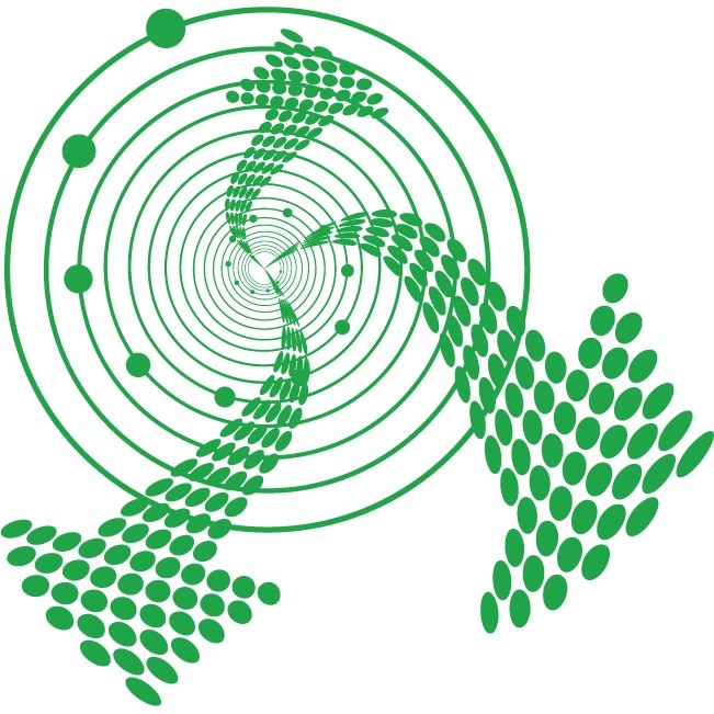 Whirl Arrow - Sticker Decorativ - Verde - 83 x 81 cm