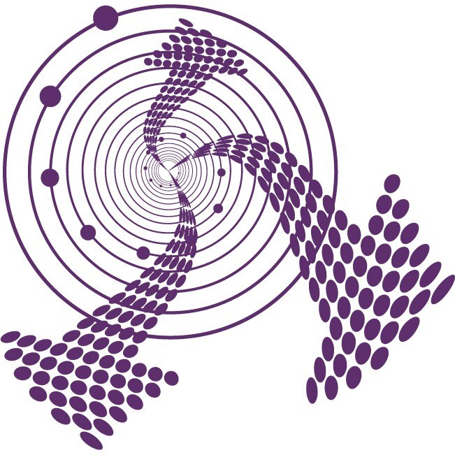 Whirl Arrow - Sticker Decorativ - Indigo - 83 x 81 cm