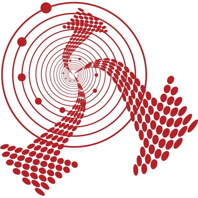 Whirl Arrow - Sticker Decorativ - Rosu Cardinal - 83 x 81 cm