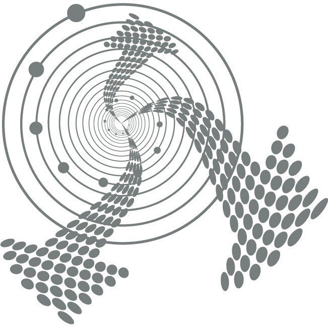 Whirl Arrow - Sticker Decorativ - Gri Metal - 110 x 108 cm