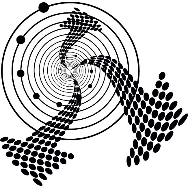 Whirl Arrow - Sticker Decorativ - Negru - 83 x 81 cm