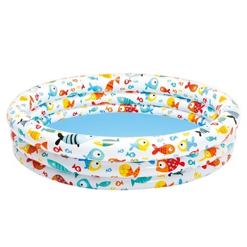 Piscina pentru copii, Design amuzant, Imprimeu pestisori, PVC Rezistent, Dimensiune 132 x 28 cm, + Cadou Suport card telefon Marca iMK™ Piscina pentru copii, Design amuzant, Imprimeu pestisori, PVC Rezistent, Dimensiune 132 x 28 cm, + Cadou Suport card telefon Marca iMK™