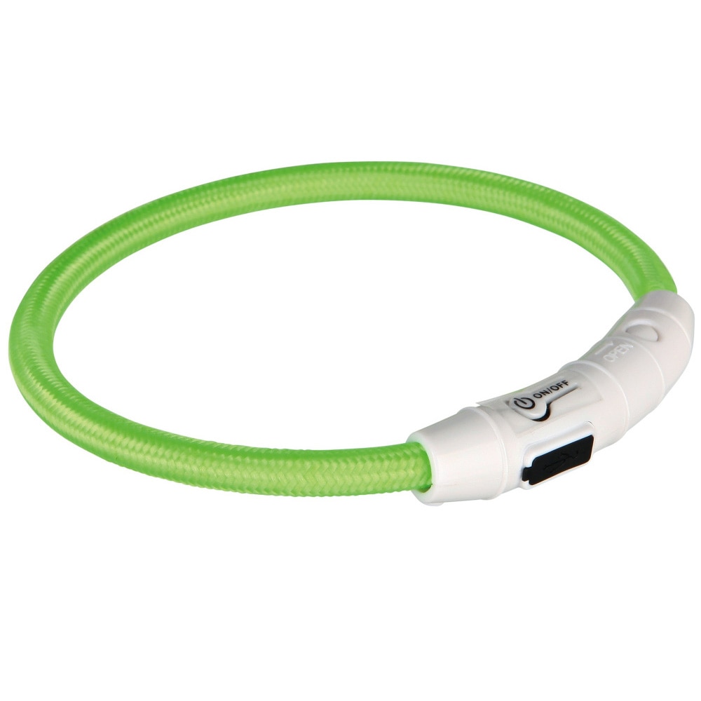 Zgarda Trixie Cu Led M-L 45 cm/7 mm Verde Cu Incarcare USB 12701