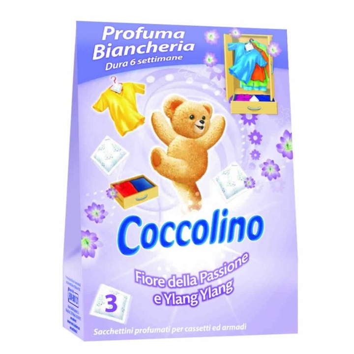 Closet Vászon légfrissítő, Coccolino, Ylang Ylang készlet 3 tasakos